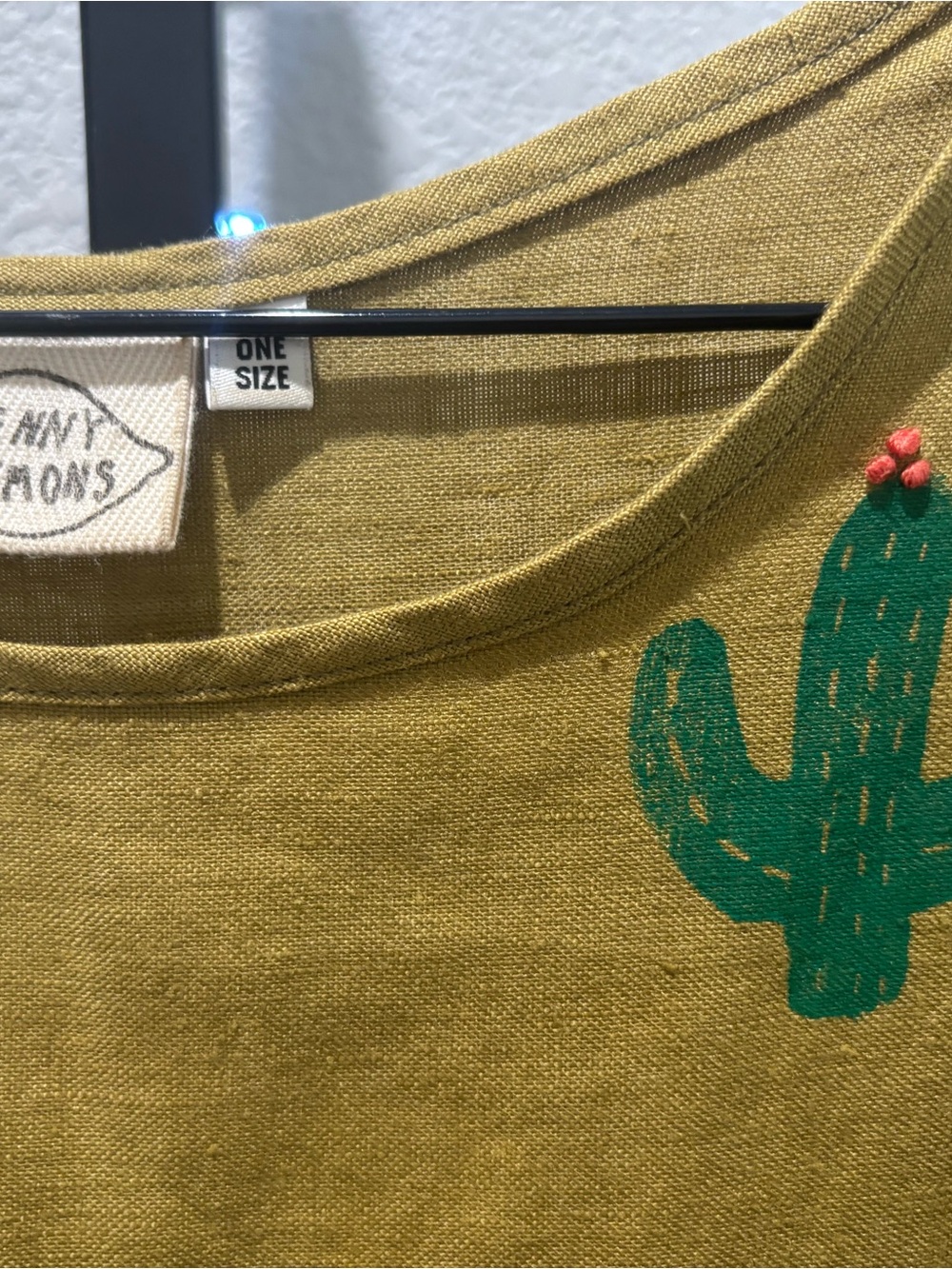 Jenny Lemons Cactus Print Mustard Green Tee